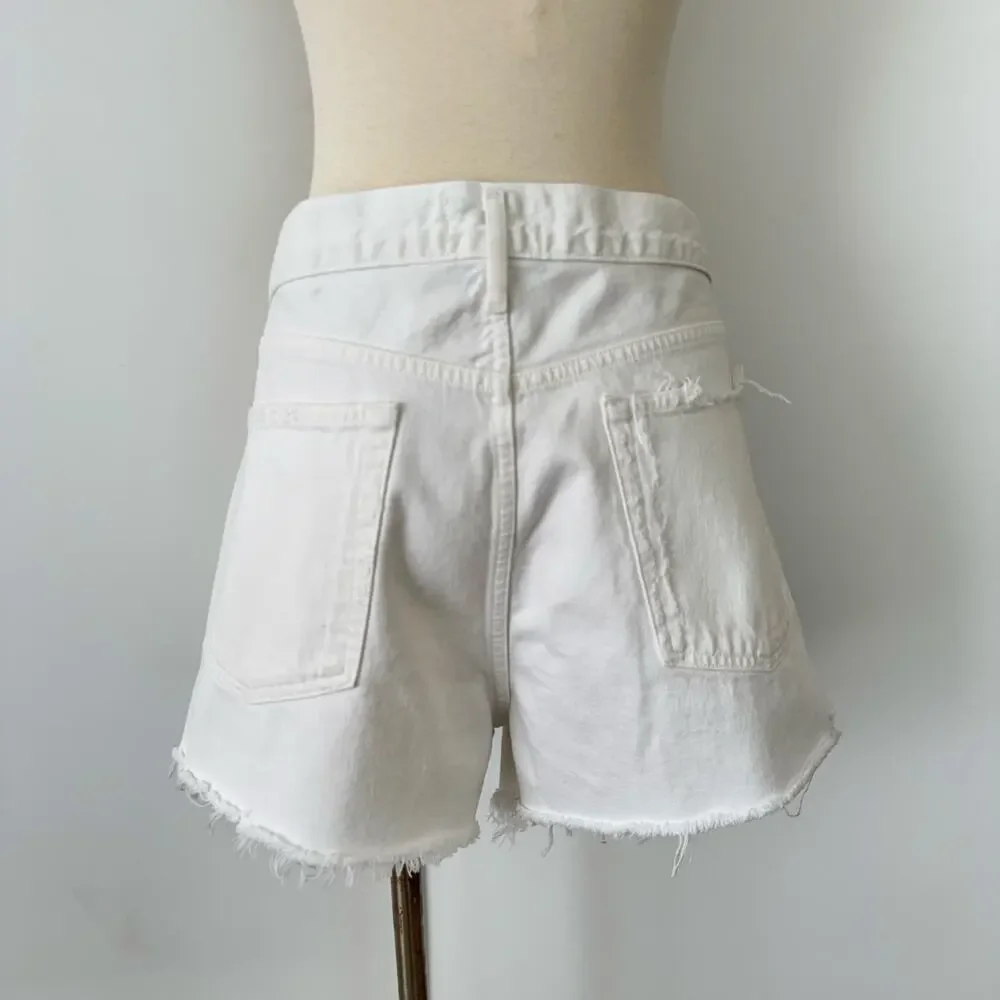 Agolde Anthropologie Parker Vintage Cutt-Off Shorts Denim Jeans in White 33 NWT - Picture 6 of 11